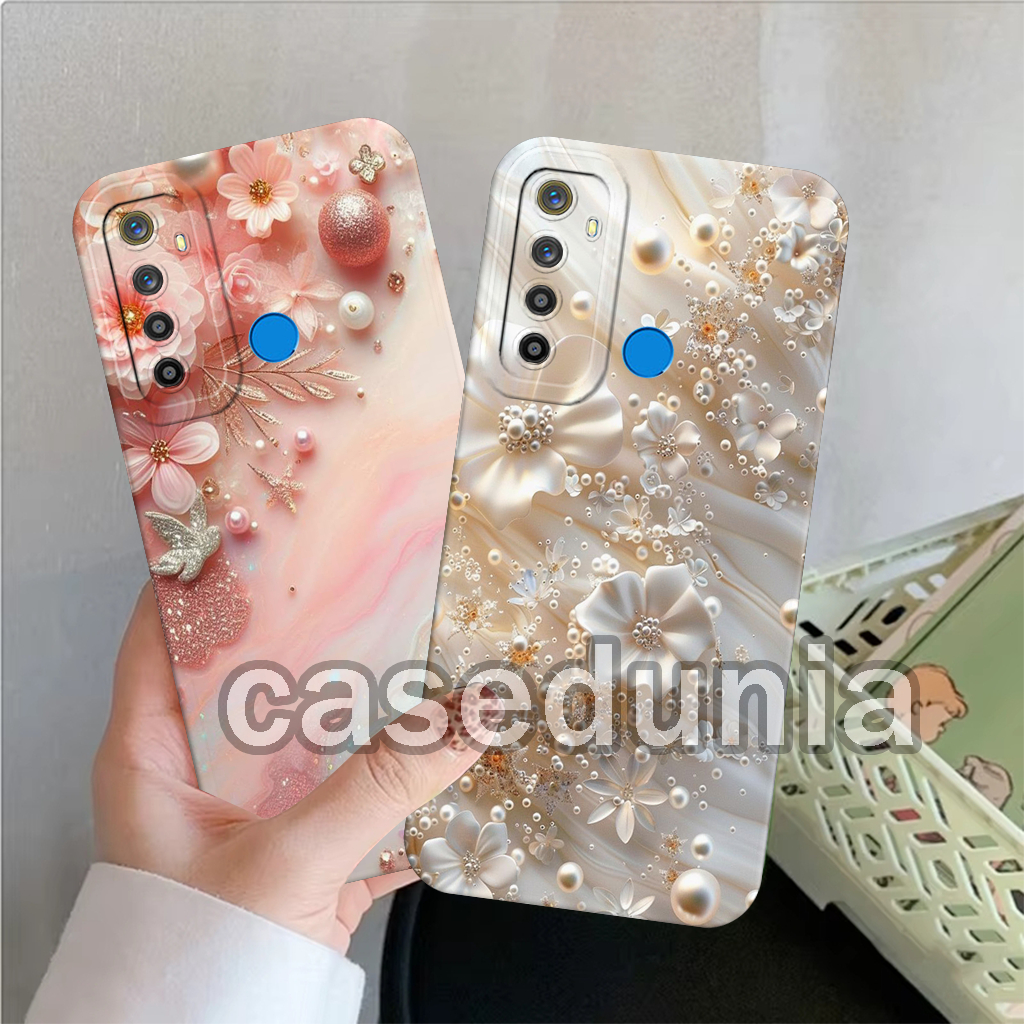 Realme Xt X2 - Realme 6 7 8 9 Pro Plus 8i 9i Silikon Motif Bunga Premium - Softcase Lentur Kekinian