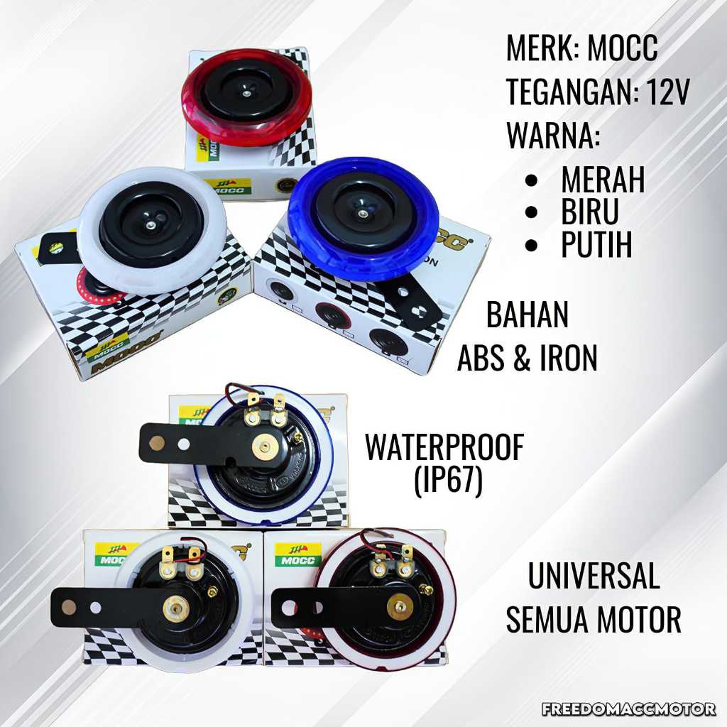 klakson standar motor beat matic nmax scoopy mio bebek supra mocc kelakson led variasi 12v universal