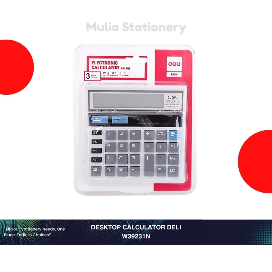 

Kalkulator DELI (White) W39231N / Deli Kalkulator 12 Digit | Desktop Kalkulator DELI W39231N | Perlengkapan Kantor