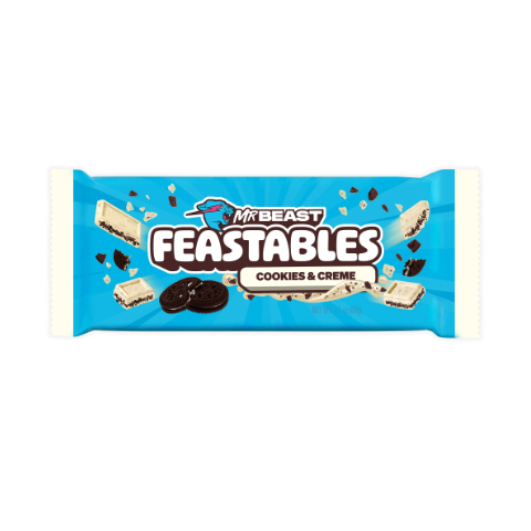 

Mr Beast Feastables Cookies and Creme White Chocolate Bar