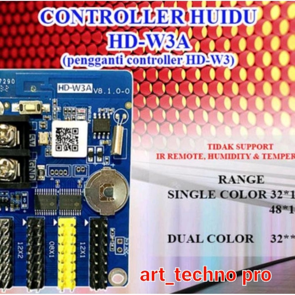 HD-W3A controler led wiffi dip module controller huidu P10 led art laptop