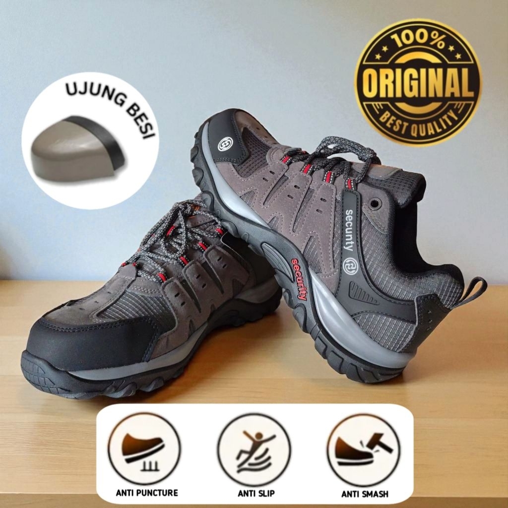 Sepatu safety sneakers sporty ujung besi sepatu keamanan kerja SAFETY SHOES KODE150 ORI IMPORT UJUNG