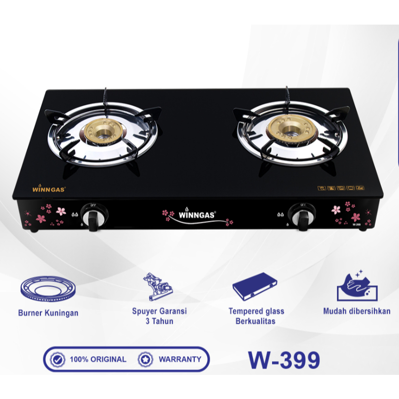 Winn Gas W 399 - Kompor Gas Kaca 2 Tungku