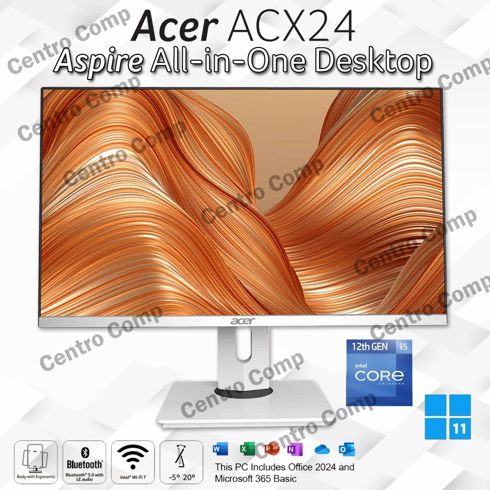 Acer ACX24  All In One ACX Core i5 1215U  8GB DDR4  512GB SSD  24" Inch Windows 11 Home + OHS 2021