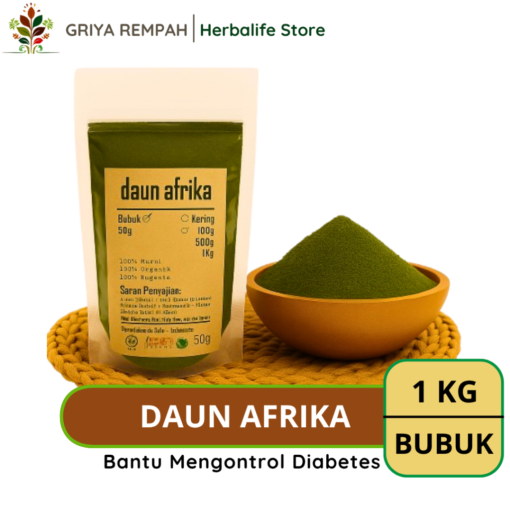 

BUBUK DAUN AFRIKA 1 KG Premium – Daun Pahit Klorofil Ramuan Rempah Herbal Kering Solusi Alami Jamu Tradisional untuk Tubuh Sehat Simplisia Vernonia amygdalina
