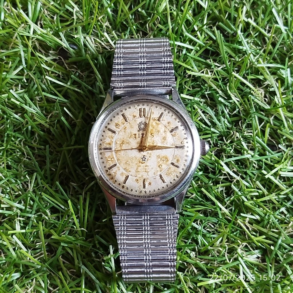 jam tangan pria vintage TITUS DELUXE 21 jewels manual wind
