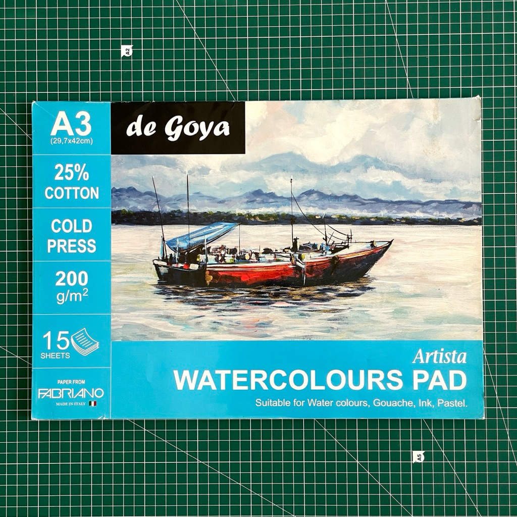 

Preloved - De Goya A3 Watercolours Pad 200gsm Unsealed 12 Sheets