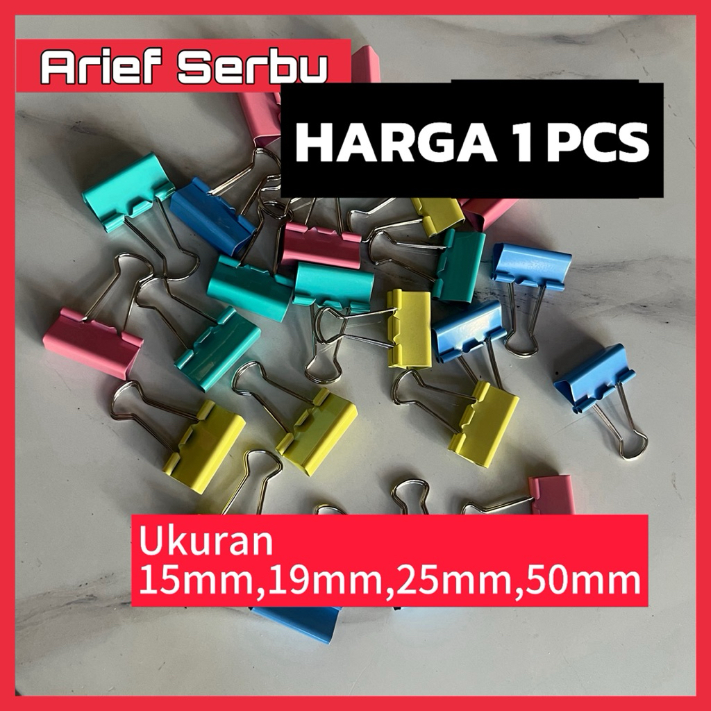 

1 pcs binder klips 15mm 19mm 25mm 50mm penjepit kertas serbaguna warna warni