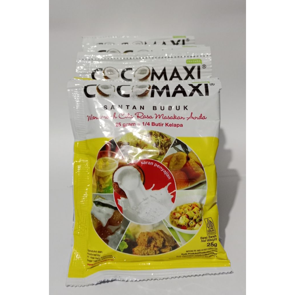 

Santan bubuk Cocomaxi 25g 1 renceng isi 10
