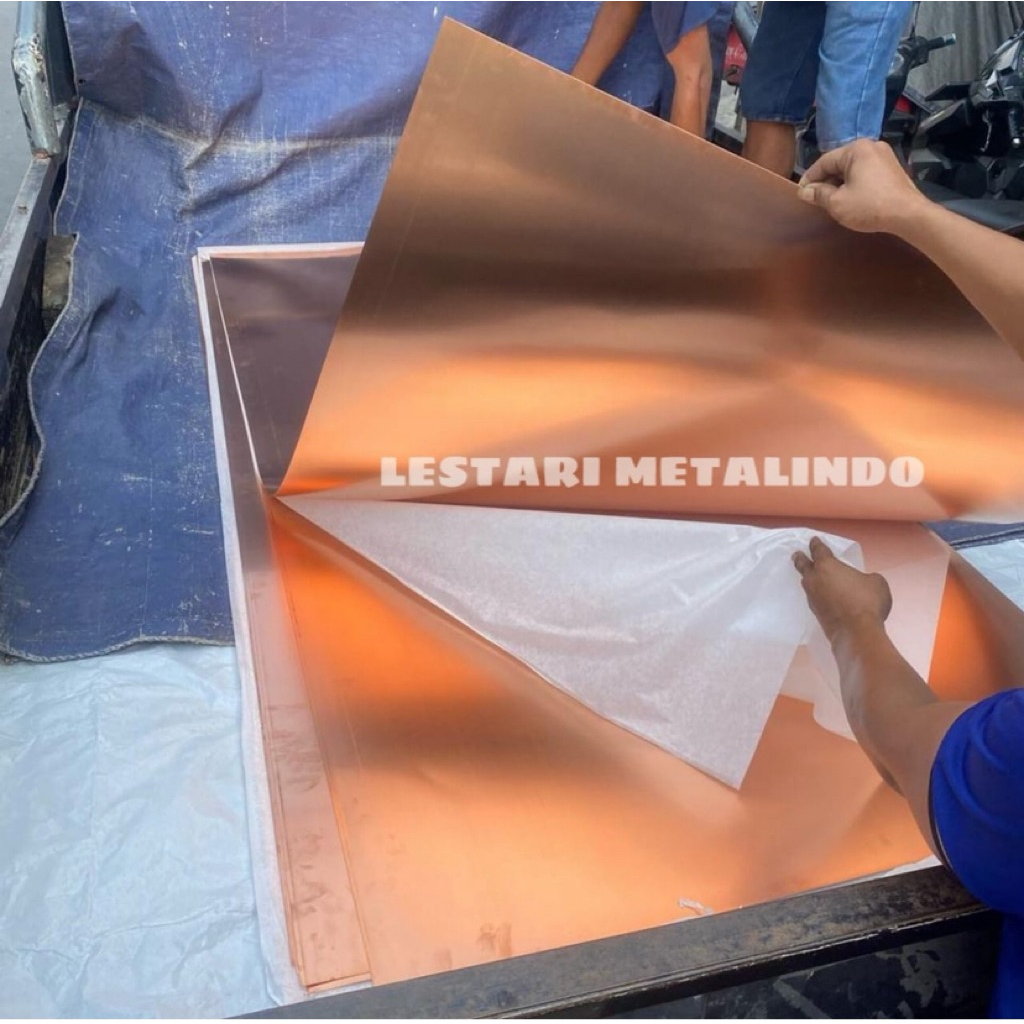 Plat Tembaga Murni 1mm X 120mm X 120mm - tembaga lembaran - tembaga potongan - lembaran tembaga