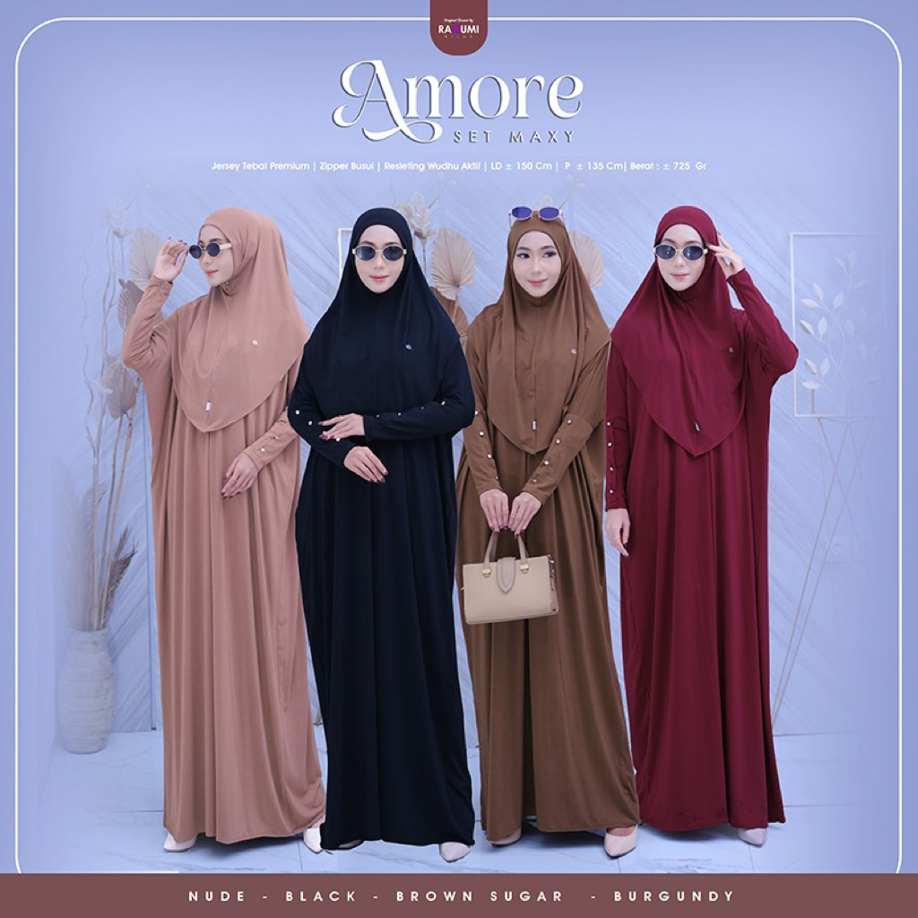 AMORE SET MAXY BRAND ORI BY RAQUMI // MAXY SET // ABAYA SET // GAMIS SET // ABAYA JERSEY // ABAYA AN