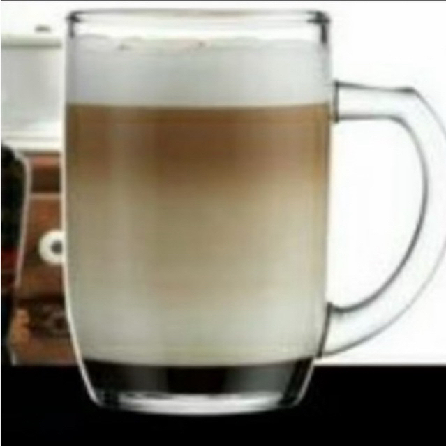 Gelas Kaca Beling Bening Gendut Besar Kapasitas 400ML Gelas Gagang Gelas Minum Saji Teh Ocha Lemon T