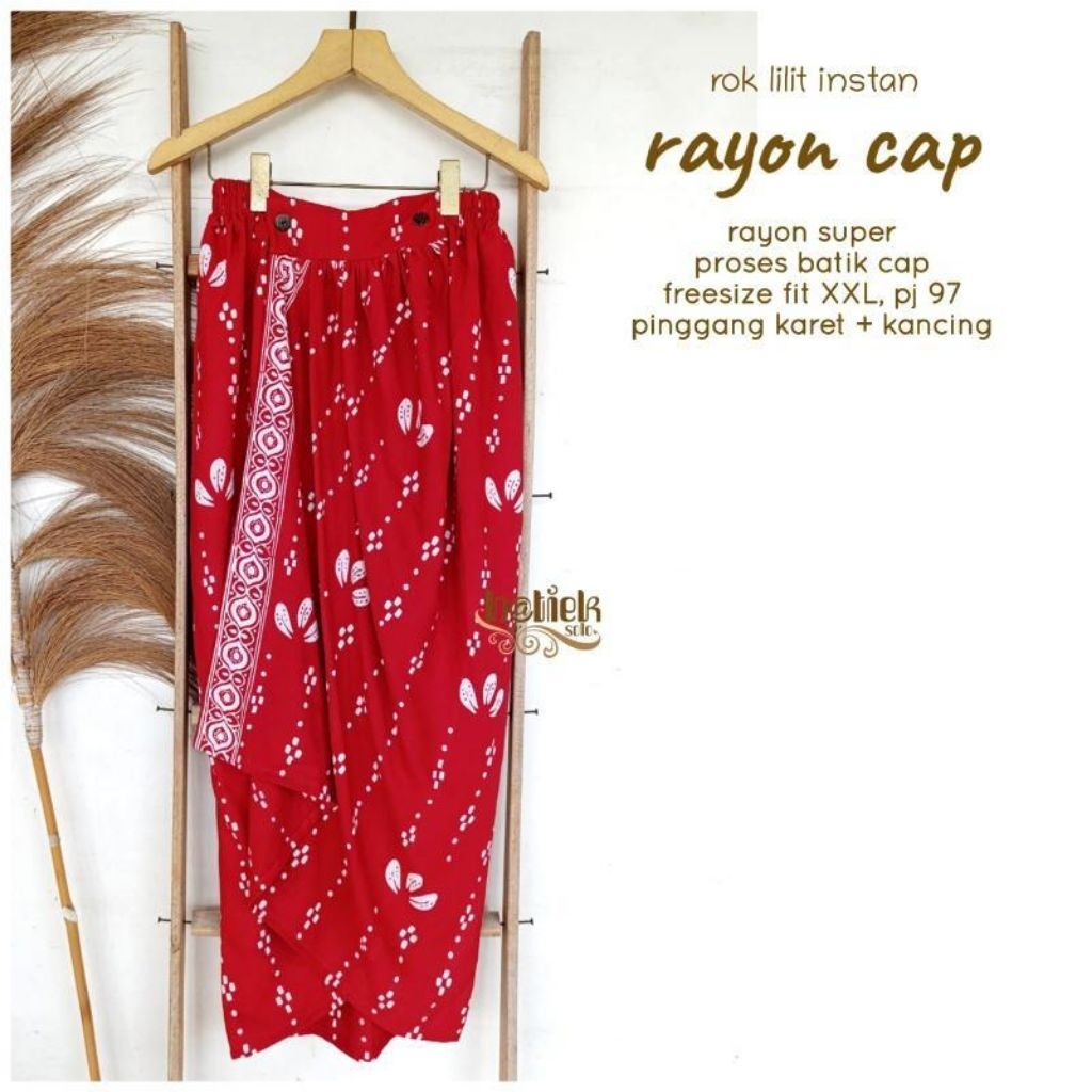 Rok Lilit Merah Putih Batik Cap
