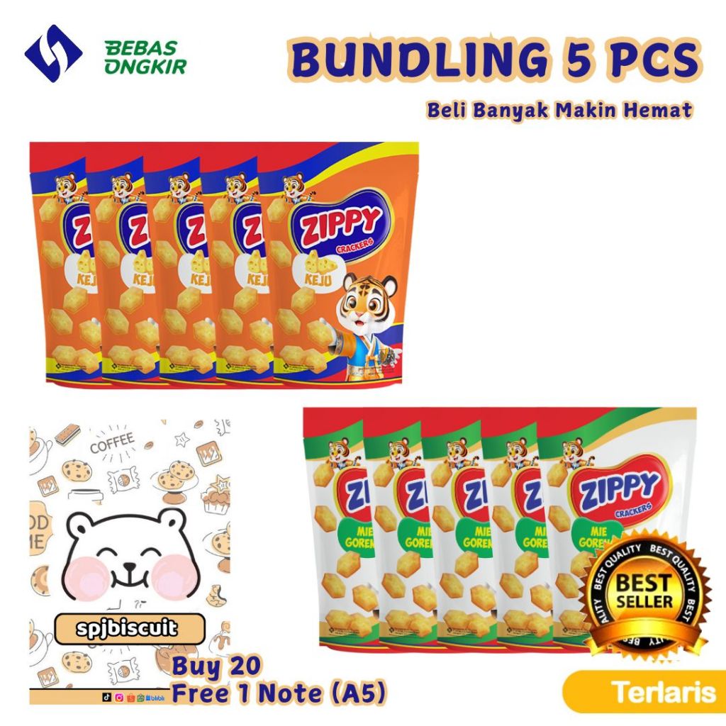 

Zippy Crackers Keju, Mie Goreng 35gr - Isi 5 Pouch