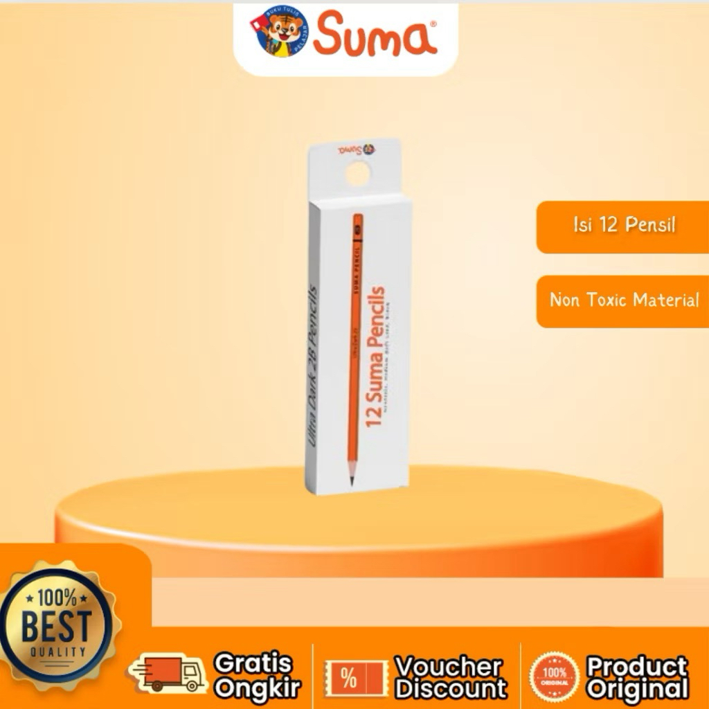 

Pensil Kayu 2B Ultra Dark SUMA PENCILS (1 Box isi 12 pcs)