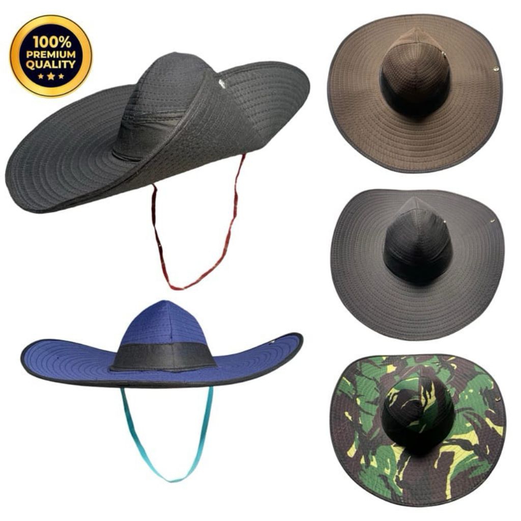 Petani TERMURAH Lebar Topi Lebar Lapangan Petani Meksiko Koboy All Size Diameter 58 |Topi Petani TER