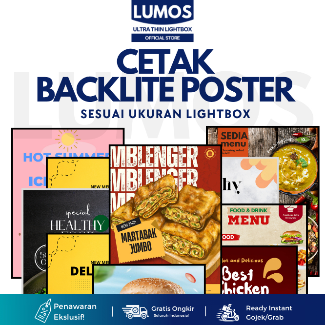 

CUSTOM POSTER BACKLITE DURA TRANS PRINT CETAK DURATRANS LIGHTBOX SLIM THIN A1 A2 A3 A4 A5 METERAN