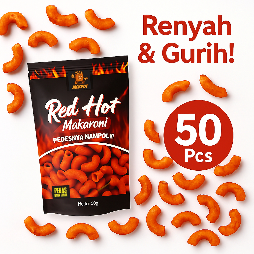 

BUNDLING JACKPOT Snack Makaroni Pedas Best Seller Camilan Murah Isi 50