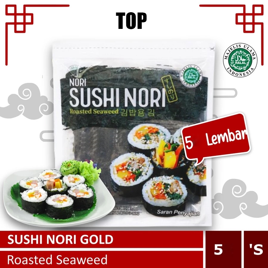 

Sushi Nori 5 Lembar | Gimbap Kimbap Korea Rumput Laut Roasted Halal