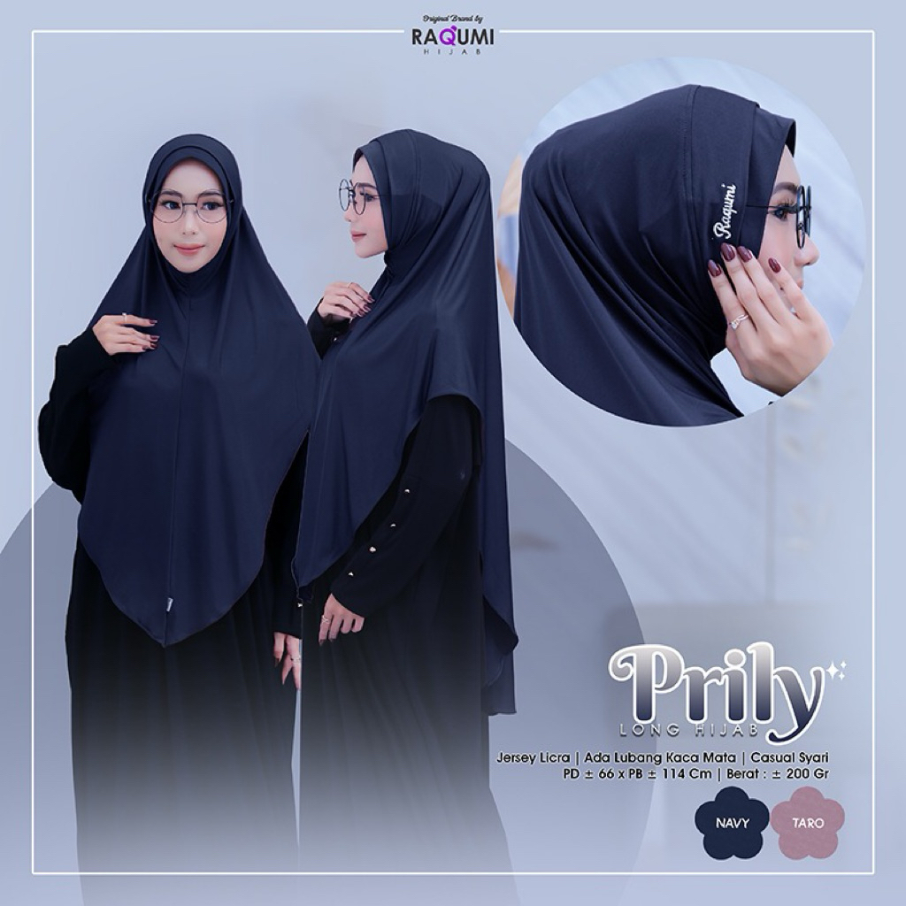 Prily Long Hijab Original Raqumi Hijab Jersey Licra Raqumi
