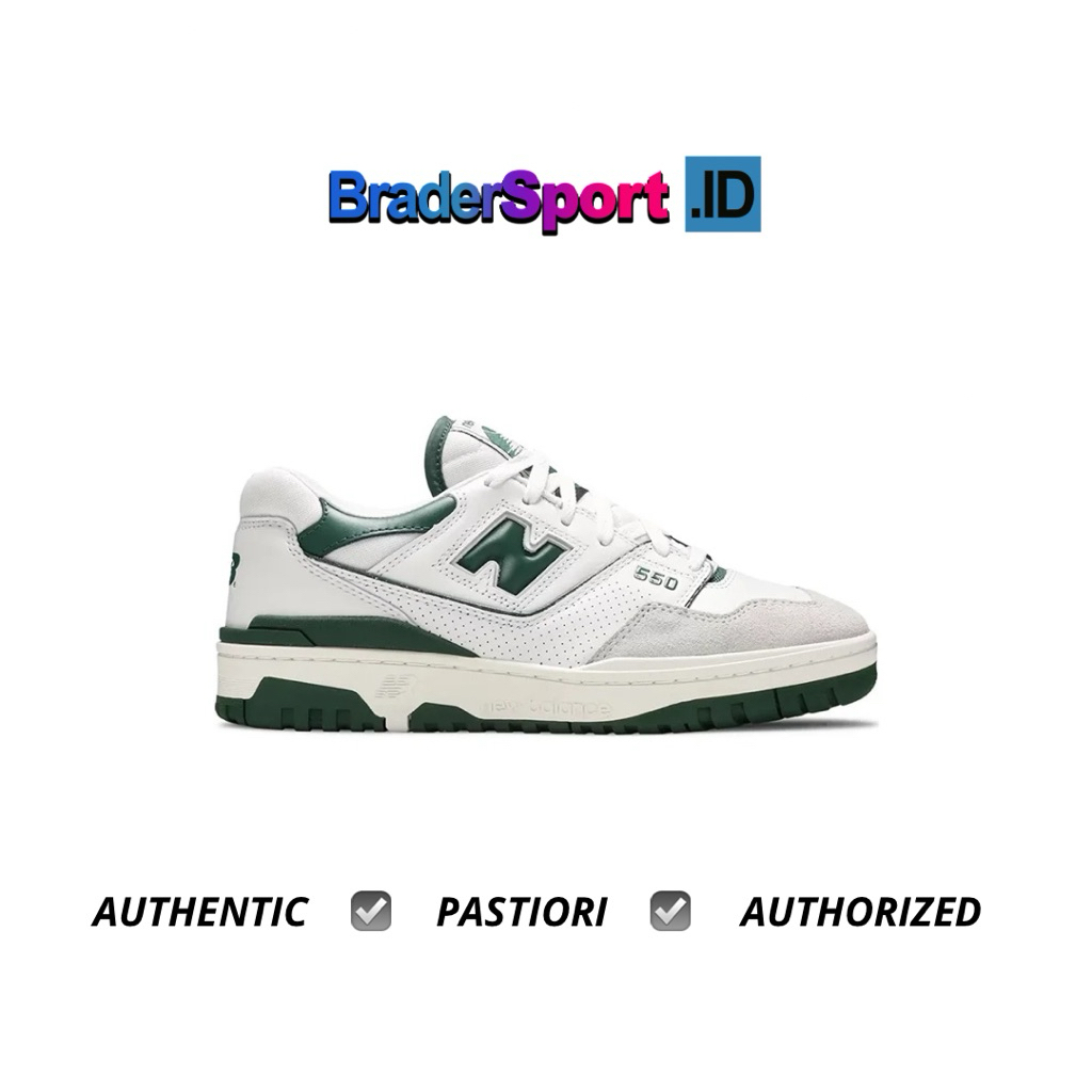 New Balance 550 White Green Classic Leather