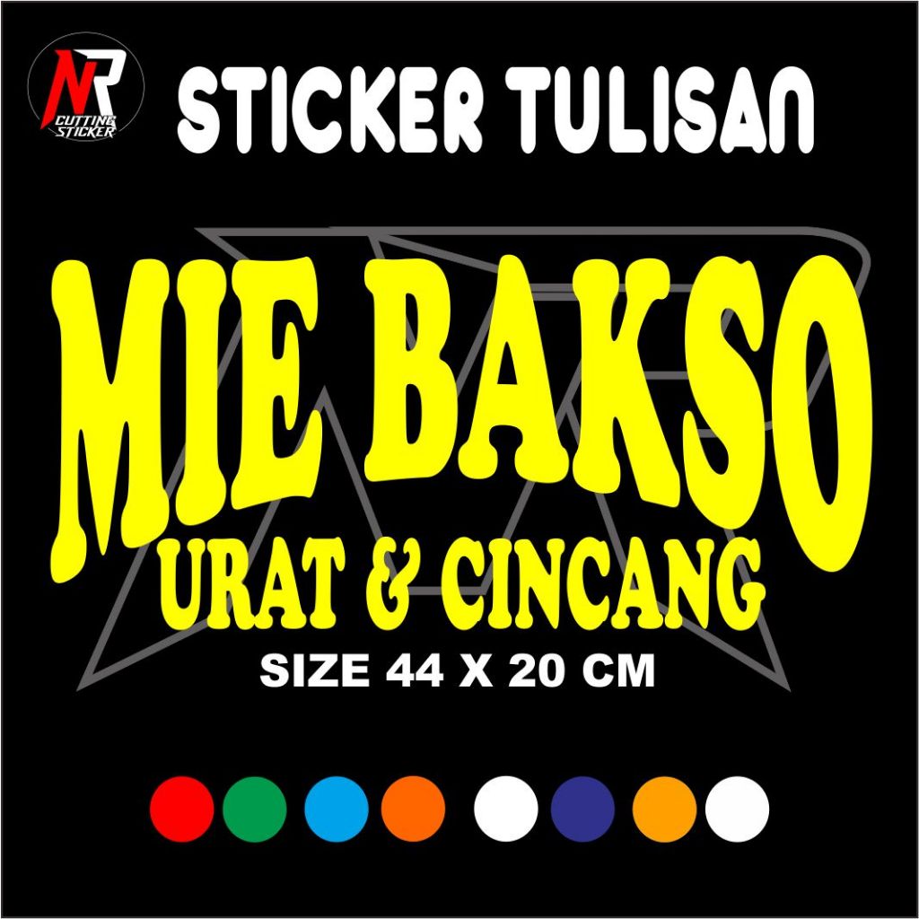 

STICKER TULISAN MIE BAKSO URAT & CINCANG STICKER TULISAN UNTUK NAMA JUALAN