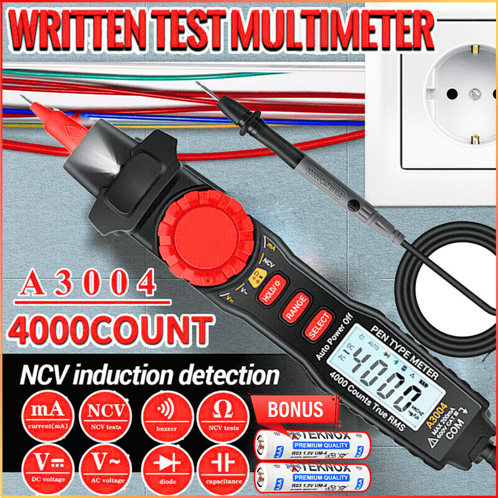 NEW COD ANENG A3004 Tespen Listrik Cek Kabel Putus Digital Multimeter Voltage + 2 PCS Baterai AAA