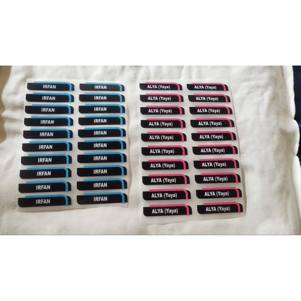 

Sticker baju label baju tinggal gosok