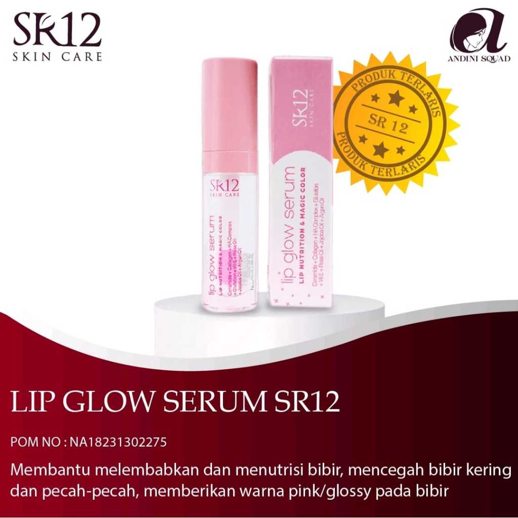 LIP SERUM SR12 / PELEMBAB BIBIR PINK ALAMI / LIP GLOSSY / SERUM BIBIR ORIGINAL / PEMERAH BIBIR BPOM