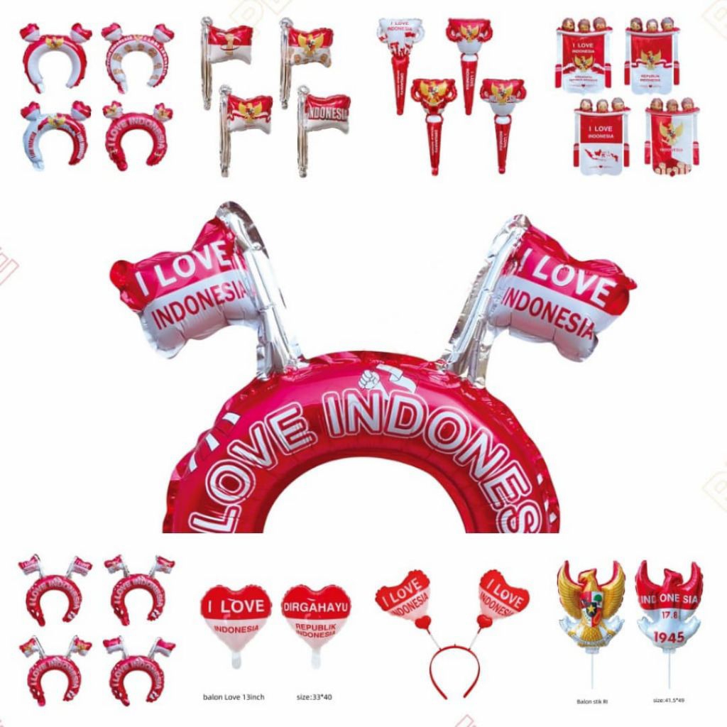 Balon Foil Bando Pentungan Dirgahayu Republik Indonesia / Balon 17 Agustus /