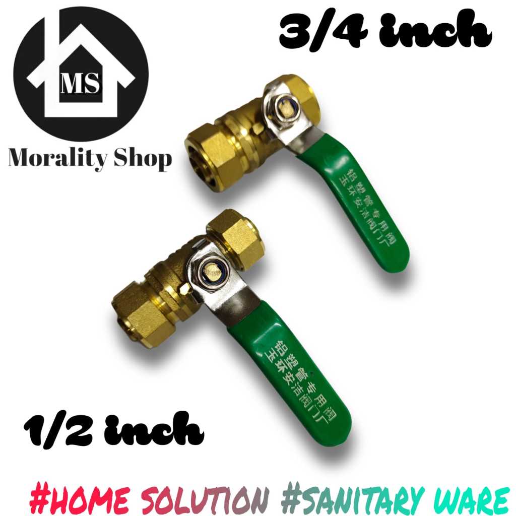 stop kran sambungan pipa air ballvalve kuningan brass LJ11 1/2inch / LJ12 3/4inch