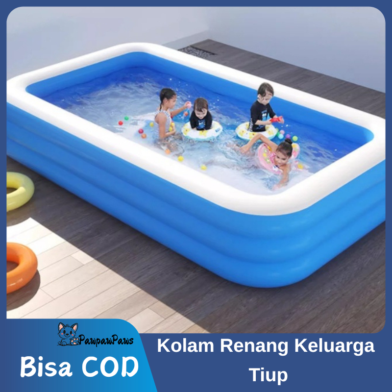 Kolam renang inflatable anak PVC untuk penggunaan rumah/taman, kolam keluarga besar berbahan plastik