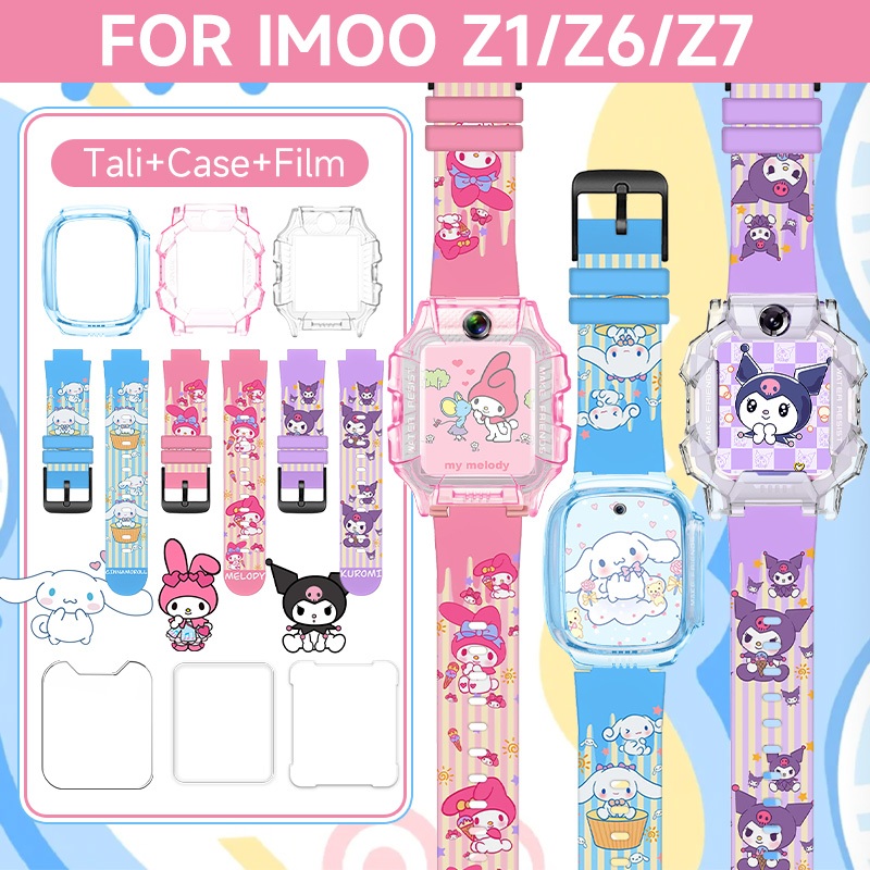 For imoo Z1/Z5/Z6/Z7 SET Tali+Case+Film - Desain Sanrio Lucu, Karet Lembut, Pelindung Layar