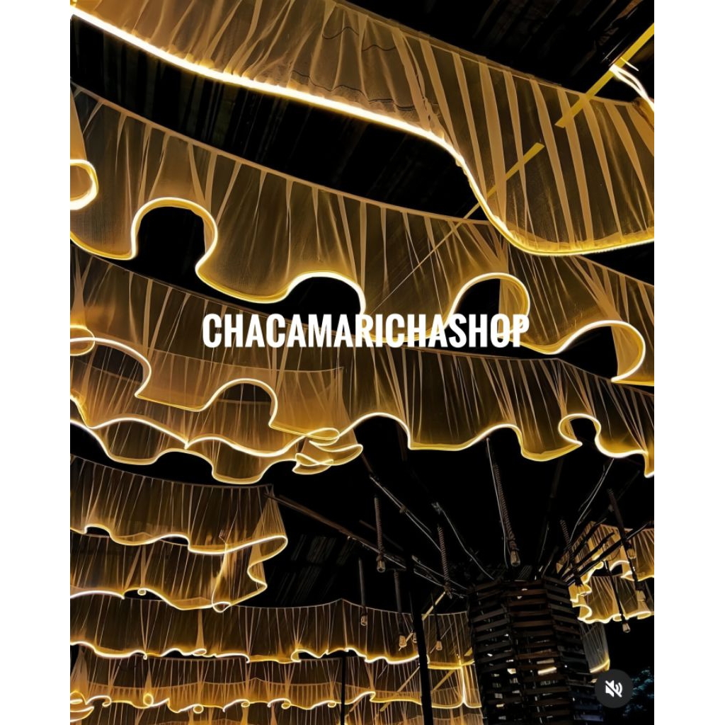 Lampu dekorasi tenda skriting / lampu skriting tenda organza pernikahan & pesta 6m & 10m