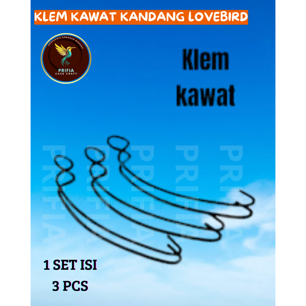 KLEM KAWAT ISI 3 PCS JEPITAN PENGAIT TEBOK KAKI SANGKAR KANDANG KAPSUL BURUNG LOVEBIRD HELOPED PLECI