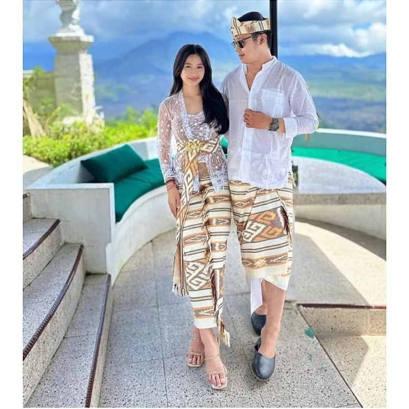 Set Couple Blangket / Kamen Couple Bali / Kamen + Selendang + Saput + Udeng Premium