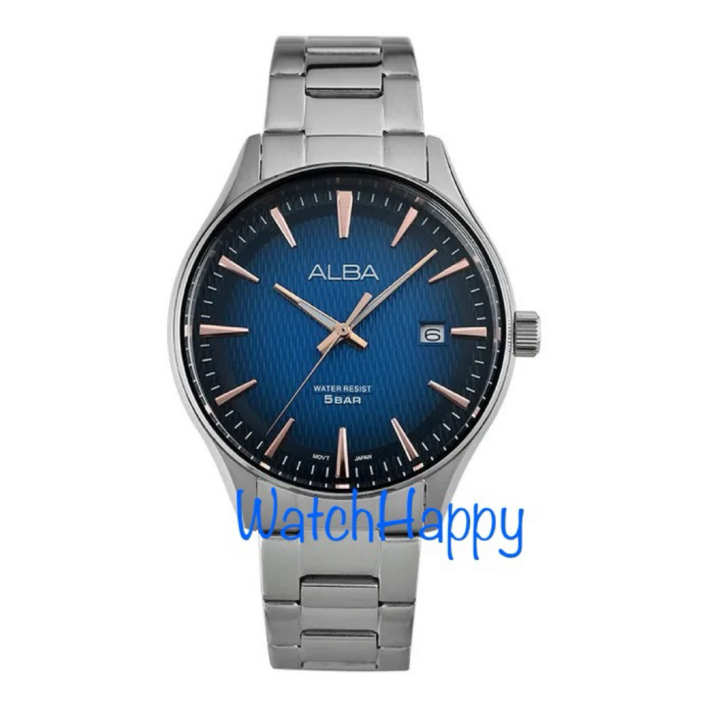JAM TANGAN PRIA ALBA AS9V09X1 / AS9V09 / AS9V09X ANALOG QUARTZ MOVEMENT BLUE DIAL SAPPHIRE GLASS STA
