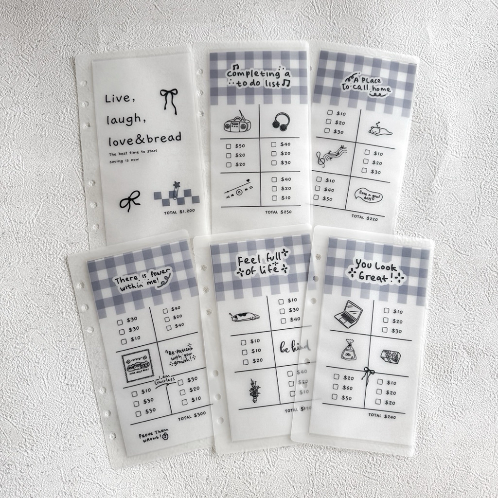 

(isi 6) korean saving challenge / cash envelope/ amplop binder A6