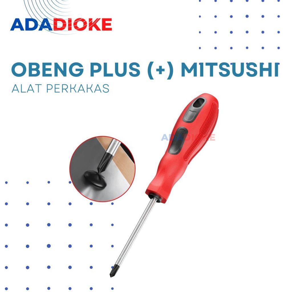 Obeng Plus 4 Inch Obeng Magnet Mitshushi Obeng Plus Gangang Karet Obeng Magnet