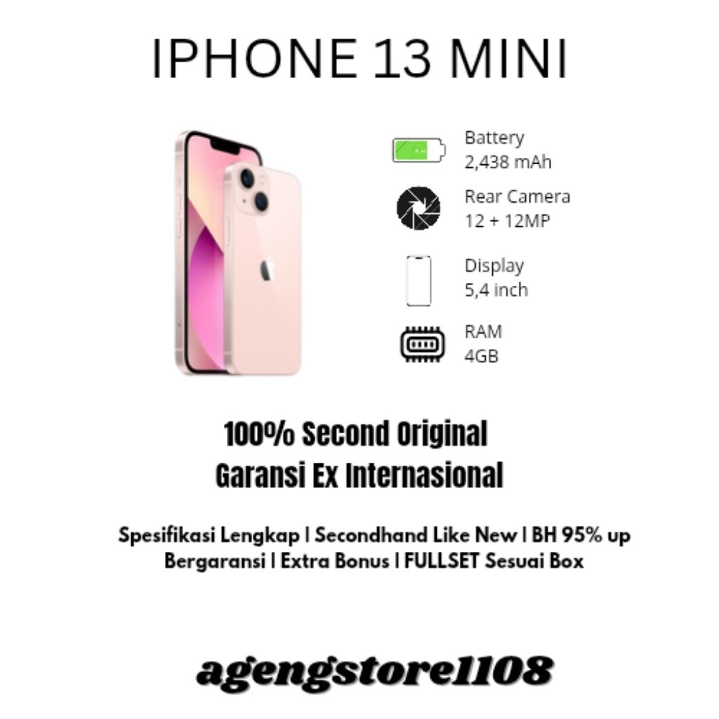 IPHONE 13 MINI SECOND ORIGINAL EX INTER MULUS NO MINUS