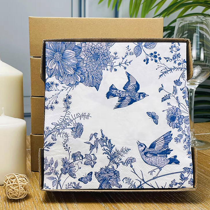 331. Decoupage napkins / Tisu decoupage motif burung biru