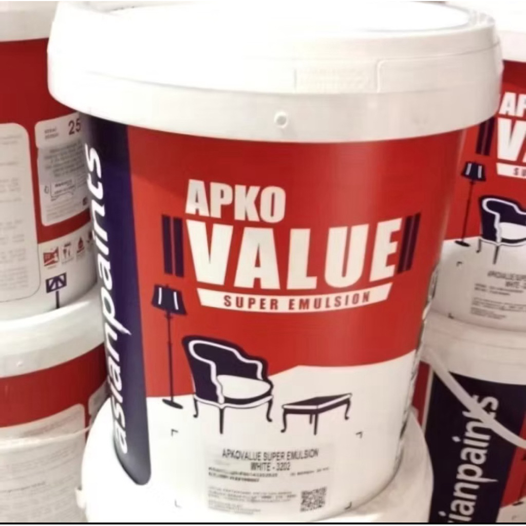 CAT TEMBOK ASIAN PAINT APKO VALUE WHITE / PUTIH  25 KG/PAIL
