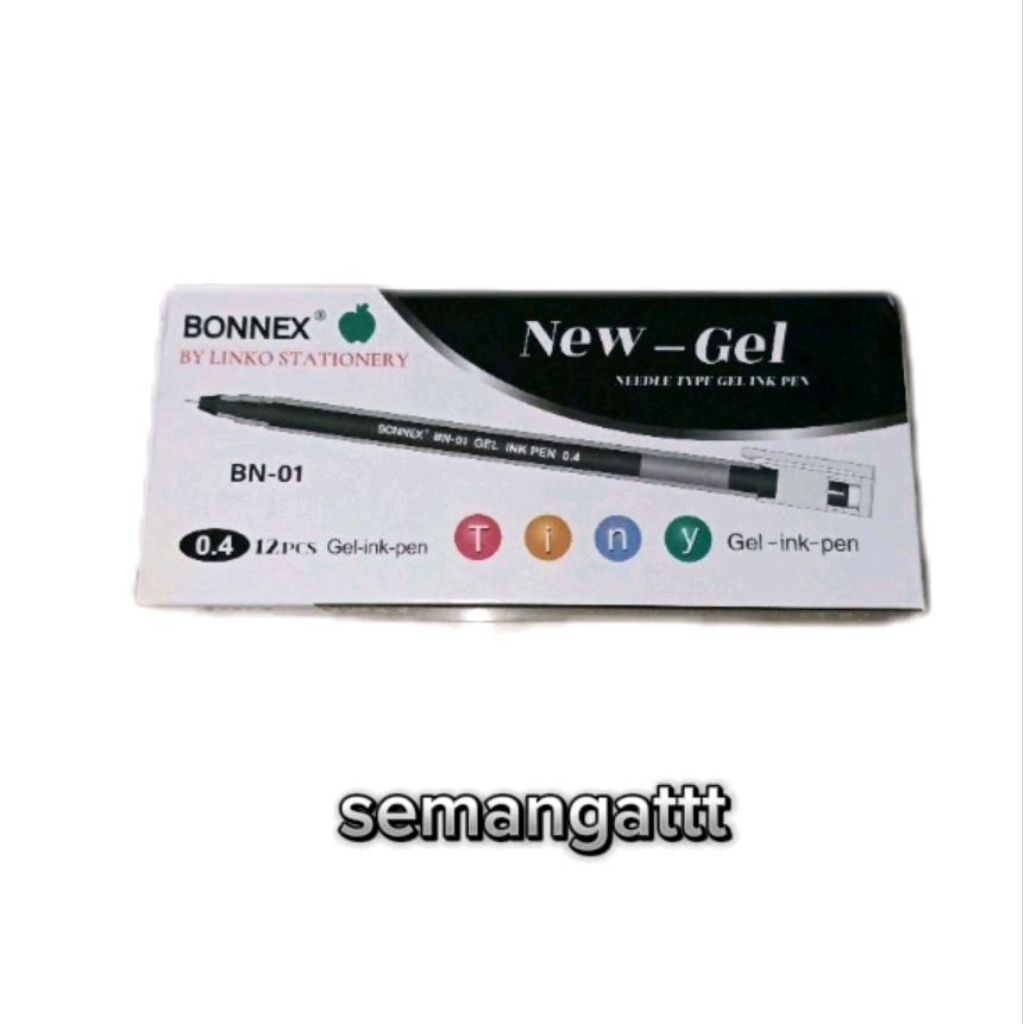 

gell pen bonnex 0.4 satu pack isi 12 terjangkau warna hitam