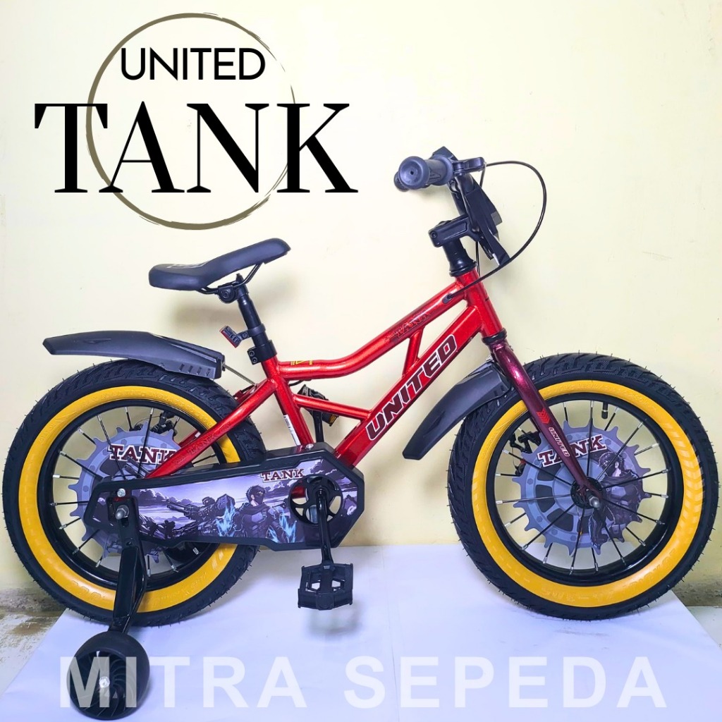 Sepeda Anak 16 Inch United Tank Rem Cakram SNI Original Terbaru