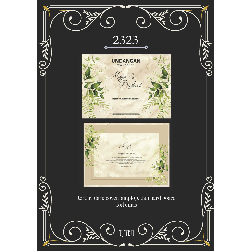 Cetak Undangan Pernikahan Erba 2323 Termurah Di Indonesia