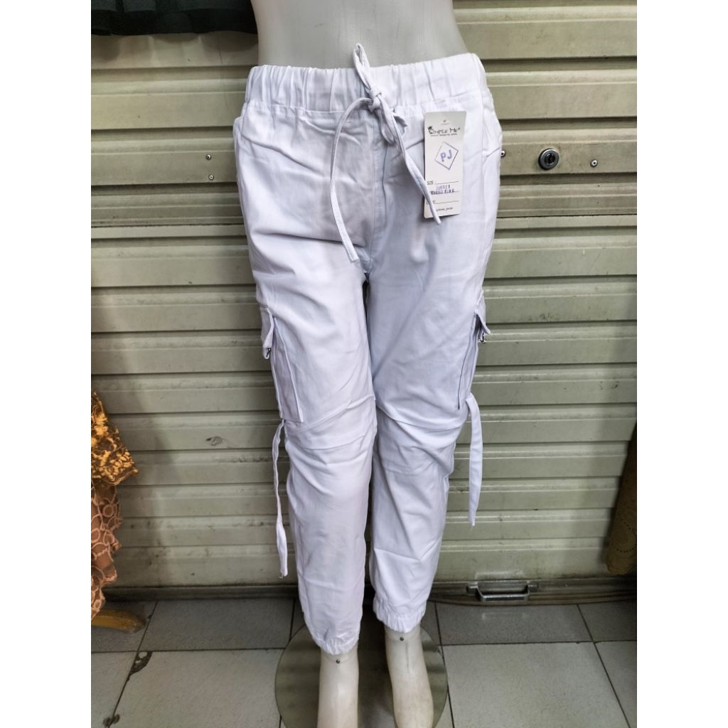 Celana joger cargo/cargo ring denim, simple me