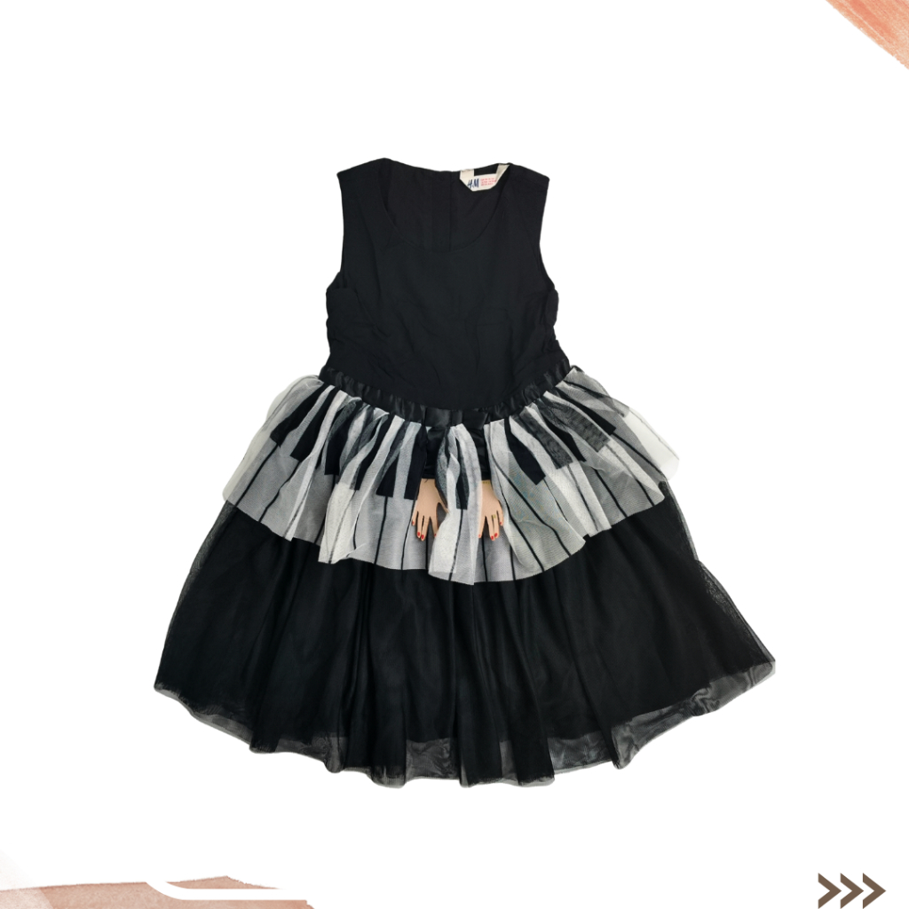 PRELOVED - DRESS ANAK TEMA PIANO - H&M