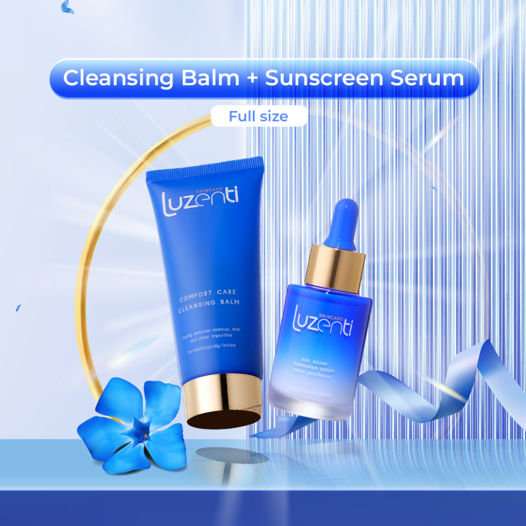 Bundling Luzenti Guardian Glow Set: Cleansing Balm & Sunscreen Serum – Full Size