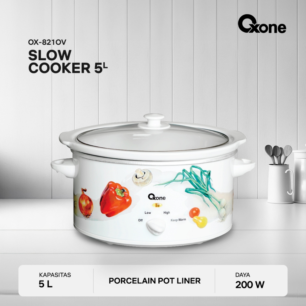 Oxone OX821OV Slow Cooker 290 Watt 5 Liter Exclusive Original Keramik Terbaru Original