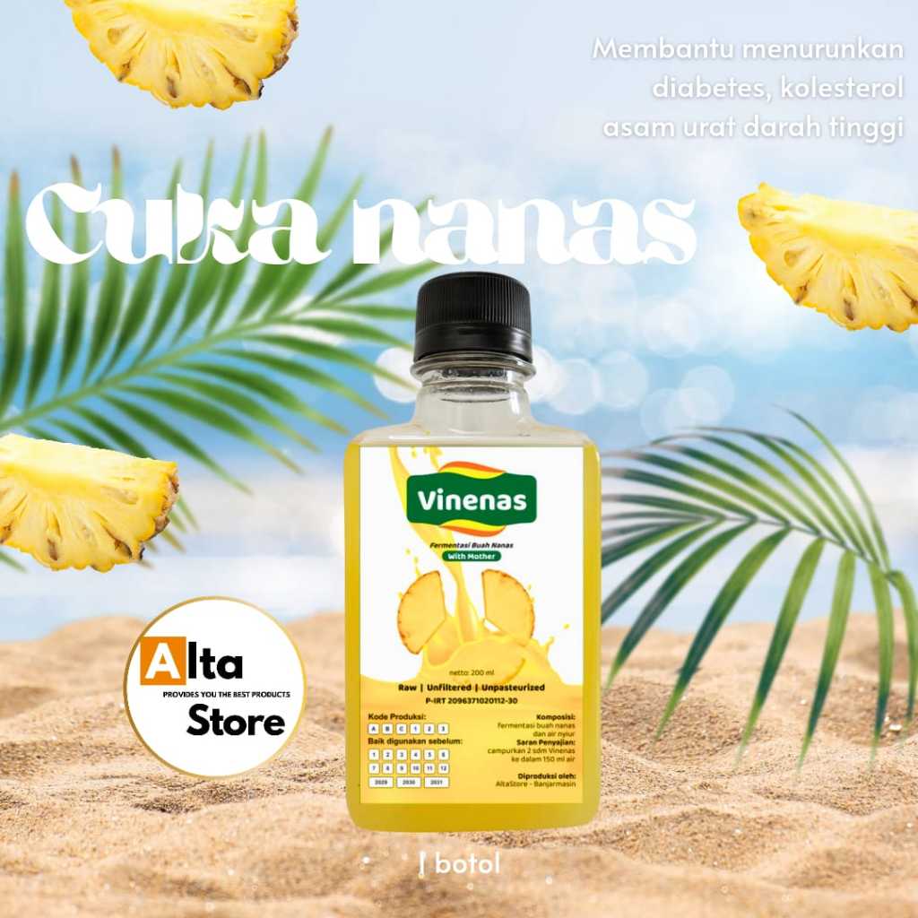 

Cuka Nanas Vinenas Untuk DIabetes Original With Mother Organik Membantu Mengurangi Kebas dan Kesemutan Asli Indonesia 200ml Halal